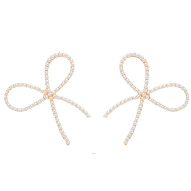 EARRINGS - STATEMENT BOWS PEARL