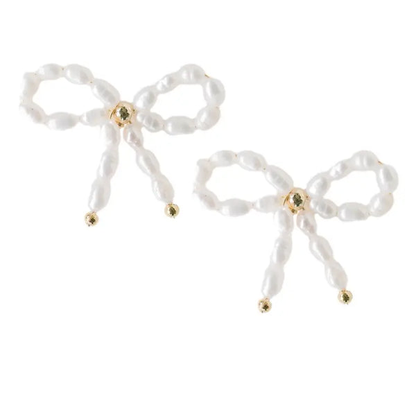 EARRINGS - PETITE PEARL BOWS