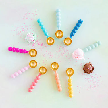 KITCHEN UTENSILS - GOLD METAL ICE CREAM SCOOPY STACK GLITTERVILLE