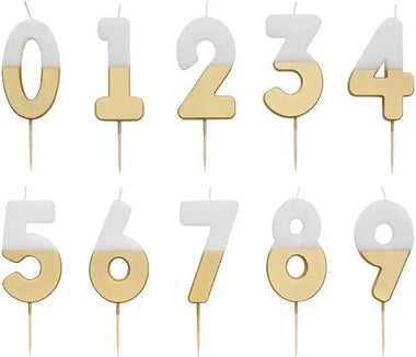 CANDLES - NUMBER CANDLE GOLD DIPPED