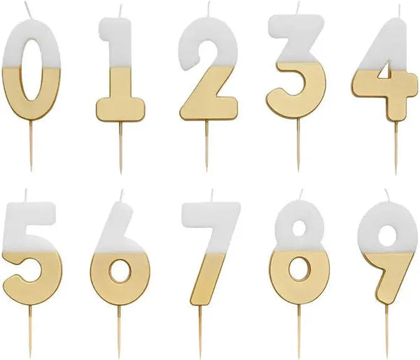 CANDLES - NUMBER CANDLE GOLD DIPPED