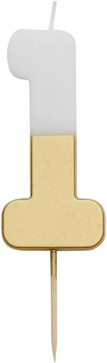 CANDLES - NUMBER CANDLE GOLD DIPPED