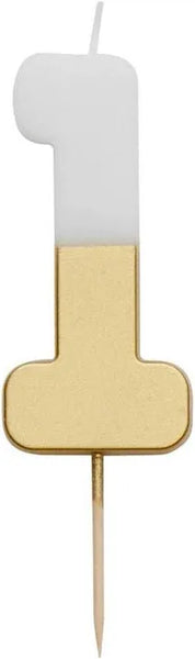 CANDLES - NUMBER CANDLE GOLD DIPPED