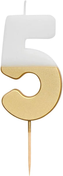 CANDLES - NUMBER CANDLE GOLD DIPPED