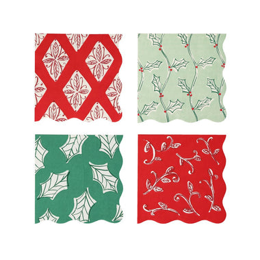 NAPKINS SMALL - CHRISTMAS FESTIVE BLOCK PRINT MERI MERI