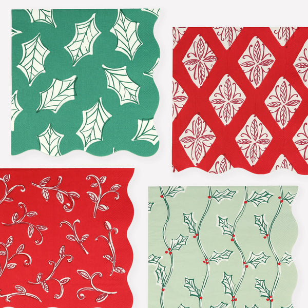 NAPKINS SMALL - CHRISTMAS FESTIVE BLOCK PRINT MERI MERI