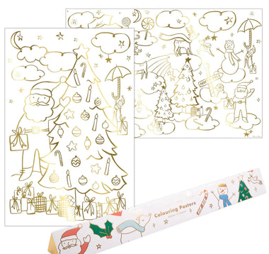 COLOURING POSTER SET - CHRISTMAS