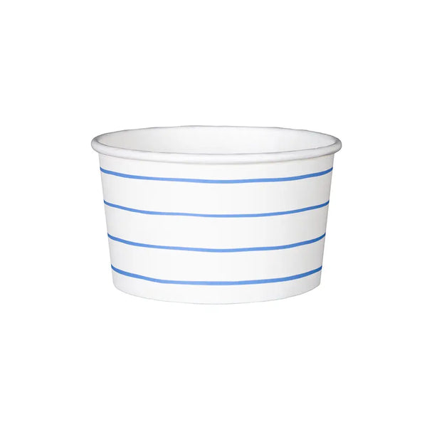 FOOD CUPS - FRENCHIE STRIPES COBALT BLUE (PACK OF 8)
