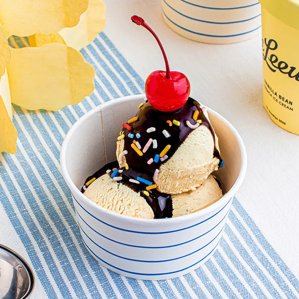 FOOD CUPS - FRENCHIE STRIPES COBALT BLUE (PACK OF 8)