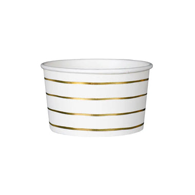 FOOD CUPS - FRENCHIE STRIPES GOLD (PACK OF 8)