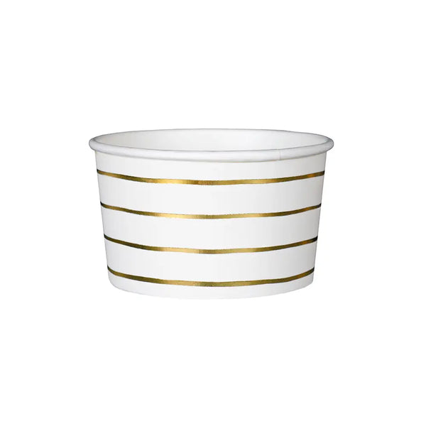 FOOD CUPS - FRENCHIE STRIPES GOLD (PACK OF 8)