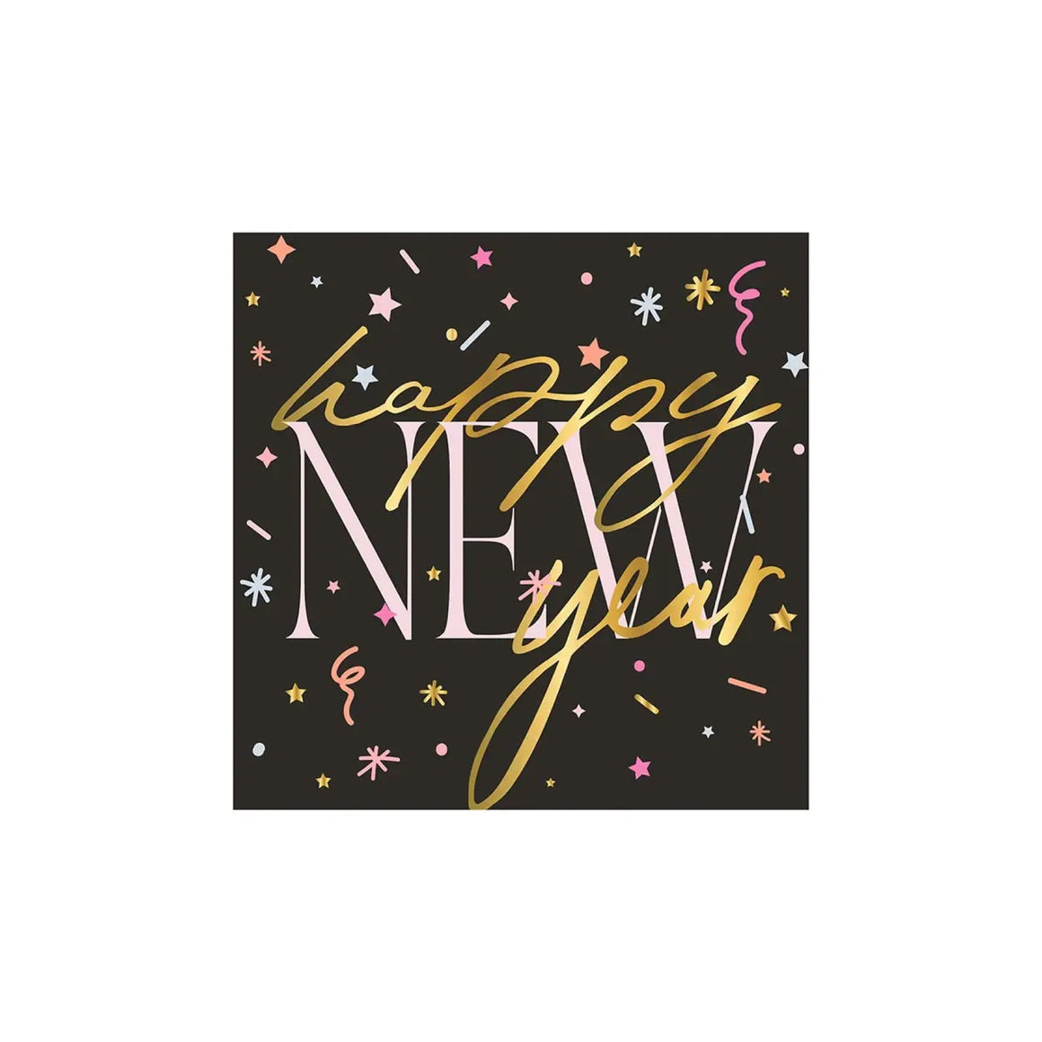 NAPKINS SMALL - NEW YEAR BLACK PINK GOLD