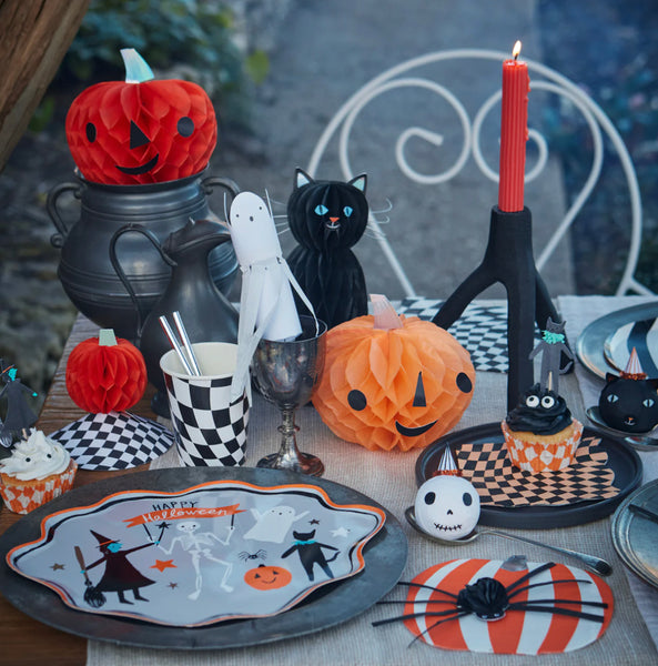 PLATES SMALL - HALLOWEEN CHECKER MERI MERI