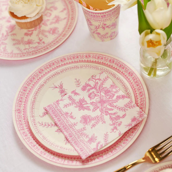 CUPS - FLORAL PINK FRENCH TOILE