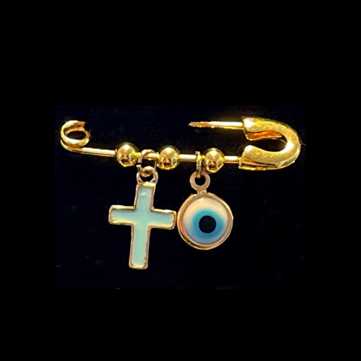WITNESS PIN - GOLD PIN 3 BEAD + 2 CHARMS