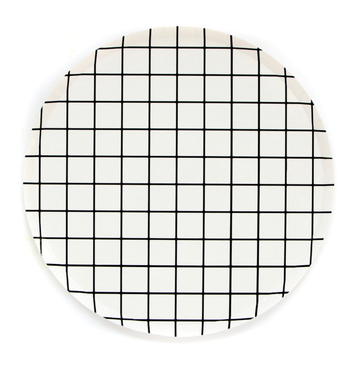 PLATES XL DINNER - BLACK + WHITE GRID