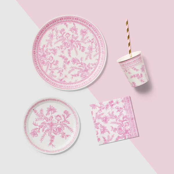 CUPS - FLORAL PINK FRENCH TOILE