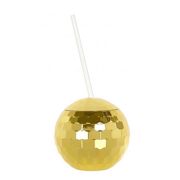 TUMBLER - DISCO BALL SIPPER GOLD