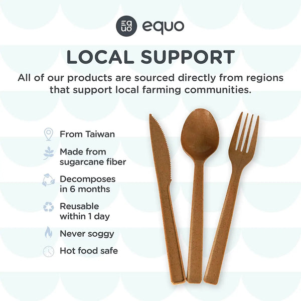 PREMIUM ECO FLATWARE - SUGARCANE UTENSIL SET (30 pack)