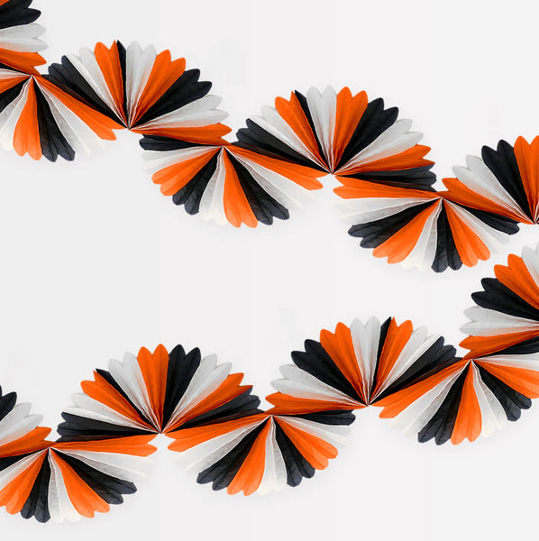 GARLAND - MERI MERI BLACK & ORANGE STRIPE TISSUE HONEYCOMB