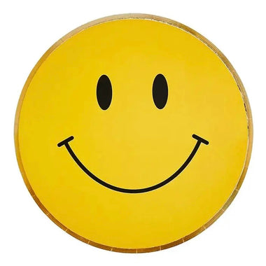 PLATES SMALL - GROOVY PEACE & LOVE SMILEY FACE YELLOW