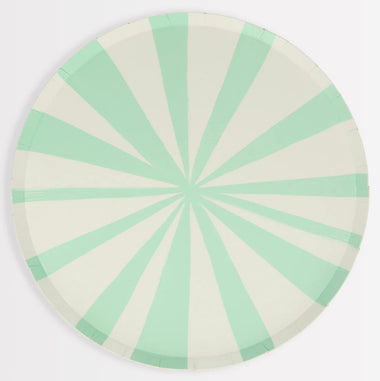 PLATES XL DINNER - GREEN MINT STRIPE
