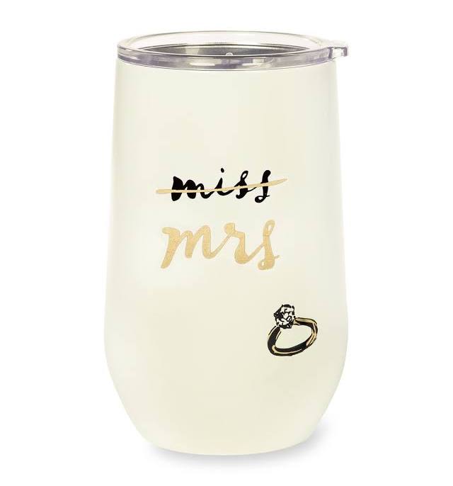 TUMBLER - KATE SPADE NEW YORK STAINLESS STEEL WINE MISS TO MRS