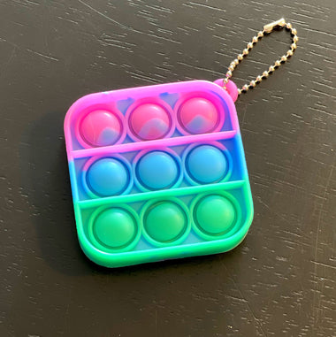 KEYCHAIN + BACKPACK PULL - FIDGET POPPER TIE DYE SQUARE
