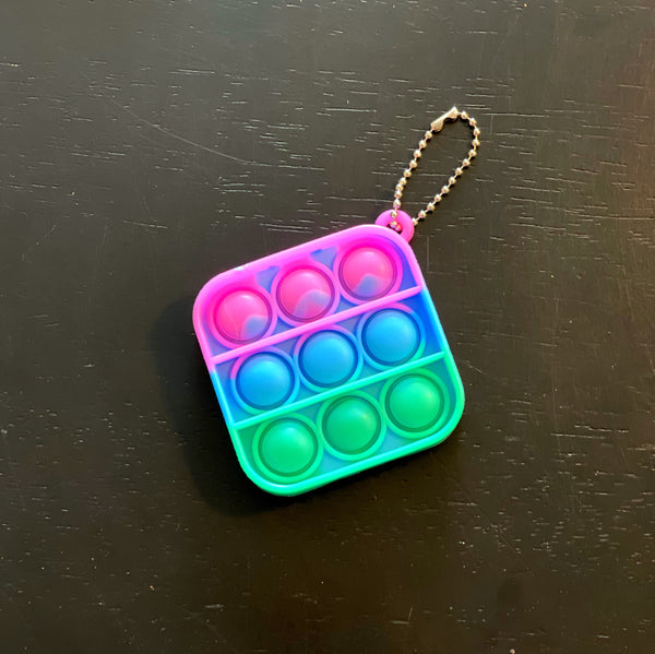 KEYCHAIN + BACKPACK PULL - FIDGET POPPER TIE DYE SQUARE