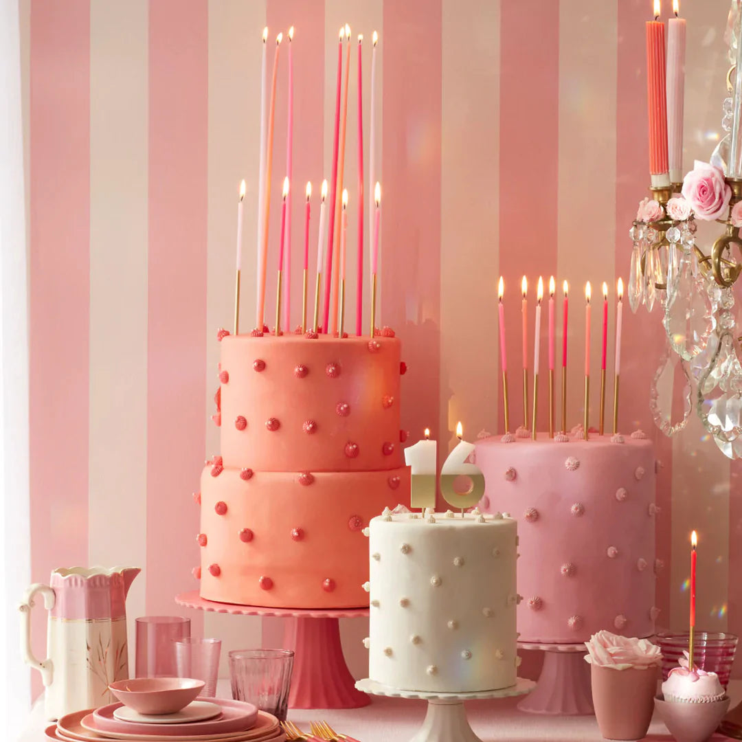 CANDLES - GOLD DIPPED PINK