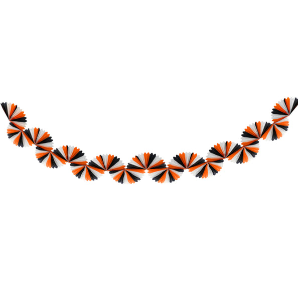 GARLAND - MERI MERI BLACK & ORANGE STRIPE TISSUE HONEYCOMB