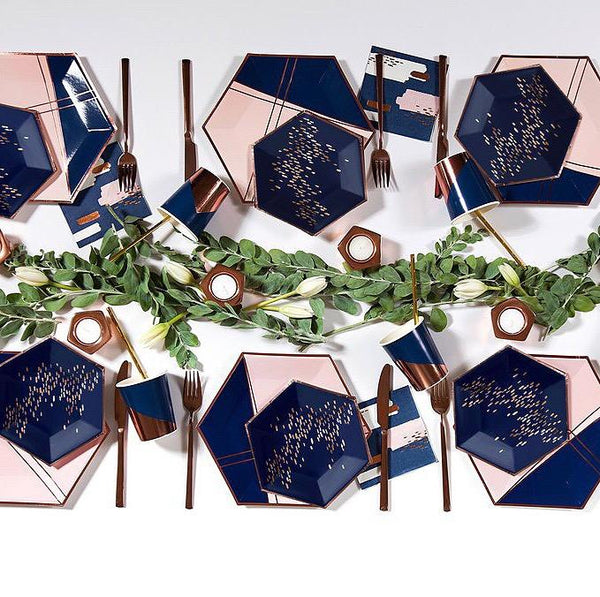 NAPKINS - COCKTAIL ERIKA NAVY ABSTRACT, NAPKINS, HARLOW & GREY - Bon + Co. Party Studio