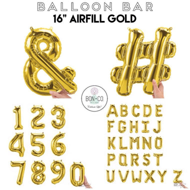 BALLOON BAR - 16” AIRFILL GOLD, Balloons, BETALLIC - Bon + Co. Party Studio