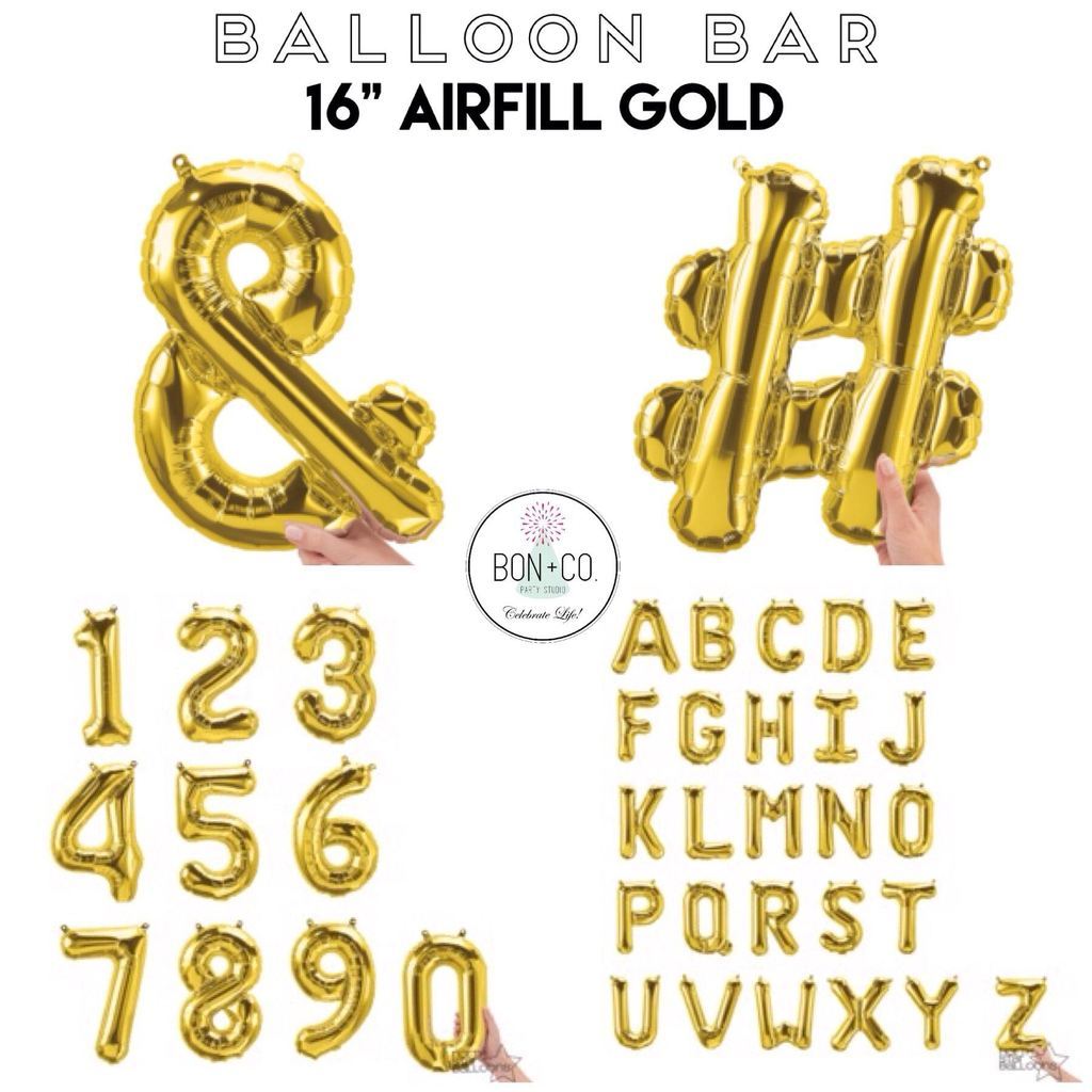 BALLOON BAR - 16” AIRFILL GOLD, Balloons, BETALLIC - Bon + Co. Party Studio