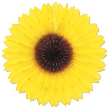HANGING DECOR - TISSUE FAN SUNFLOWER, HANGING DECOR, SKS - Beistle Co - Bon + Co. Party Studio