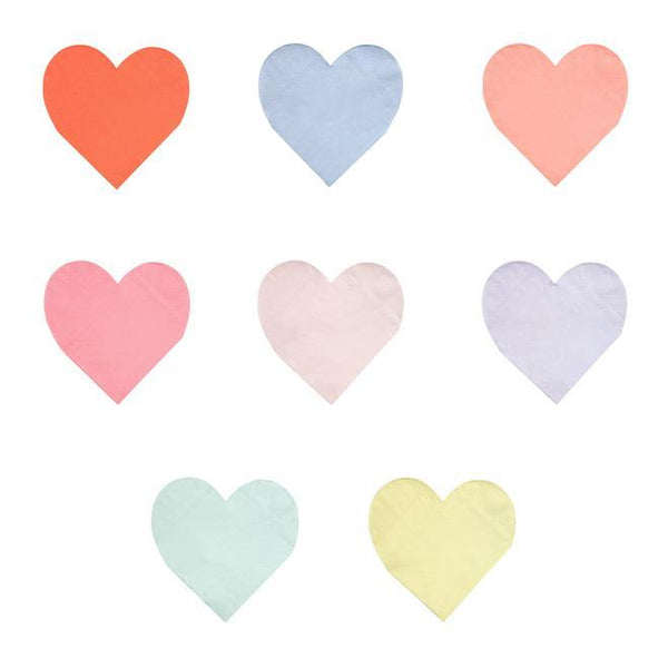 NAPKINS - SMALL PARTY PALETTE PASTEL HEARTS MERI MERI, napkins, meri meri - Bon + Co. Party Studio