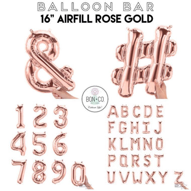 BALLOON BAR - 16” AIRFILL ROSE GOLD, Balloons, Anagram - Bon + Co. Party Studio