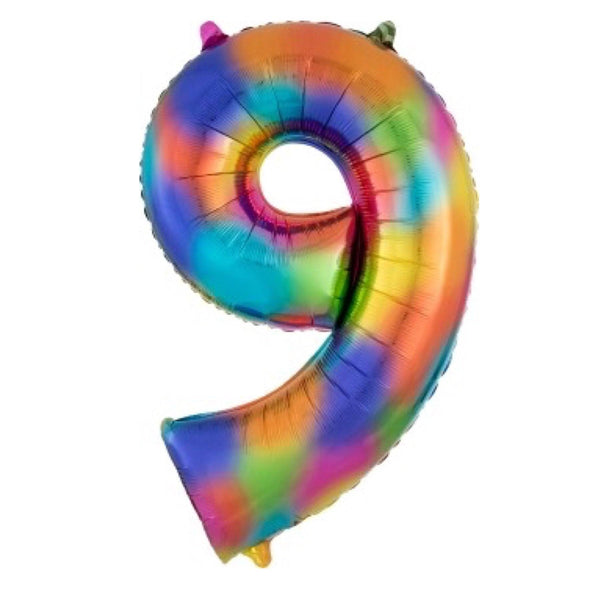 BALLOON BAR - 34” NUMBER RAINBOW SPLASH, Balloons, Anagram - Bon + Co. Party Studio