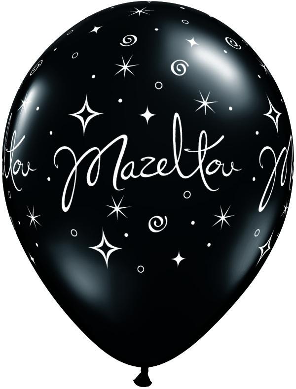 BALLOON BAR - MAZELTOV BLACK 11", Balloons, QUALATEX - Bon + Co. Party Studio