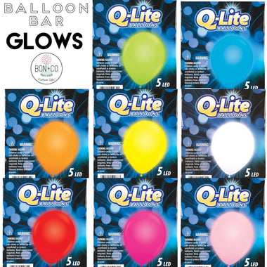 BALLOON BAR - LIGHT UP 5 PACK 11", Balloons, QUALATEX - Bon + Co. Party Studio