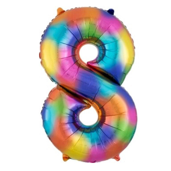 BALLOON BAR - 34” NUMBER RAINBOW SPLASH, Balloons, Anagram - Bon + Co. Party Studio