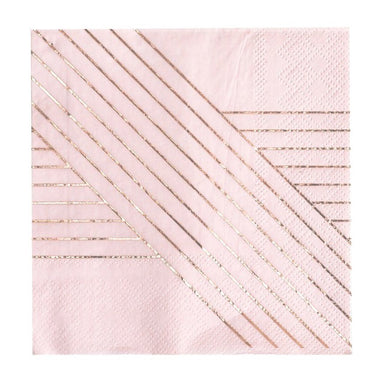 NAPKINS - LARGE AMETHYST PINK ROSE GOLD STRIPE, NAPKINS, HARLOW & GREY - Bon + Co. Party Studio