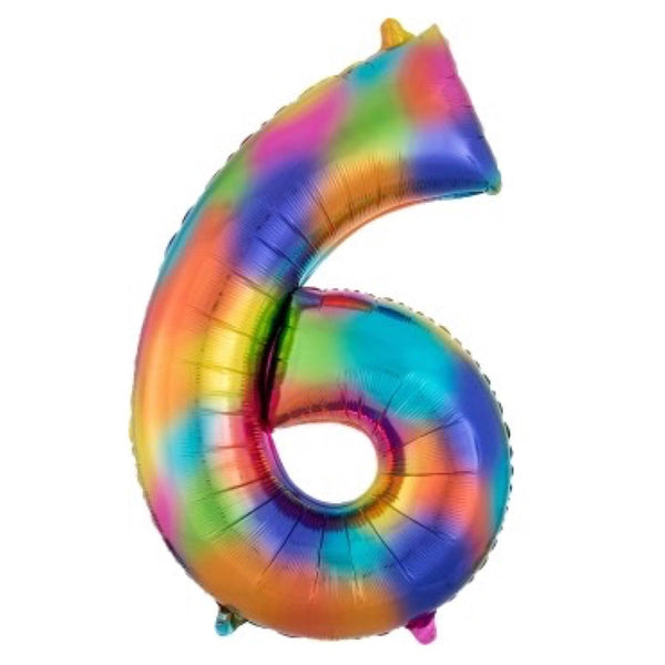 BALLOON BAR - 34” NUMBER RAINBOW SPLASH, Balloons, Anagram - Bon + Co. Party Studio