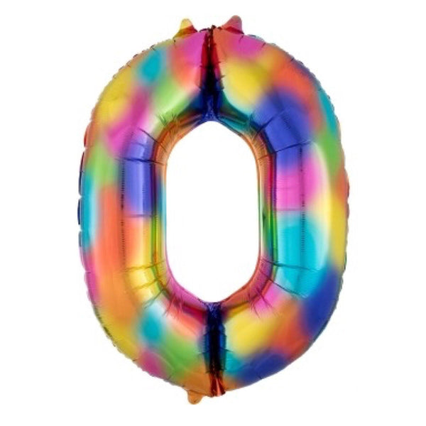 BALLOON BAR - 34” NUMBER RAINBOW SPLASH, Balloons, Anagram - Bon + Co. Party Studio