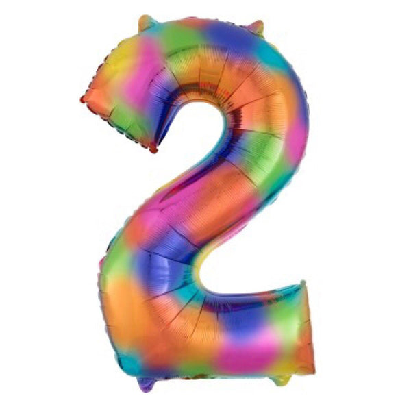 BALLOON BAR - 34” NUMBER RAINBOW SPLASH, Balloons, Anagram - Bon + Co. Party Studio