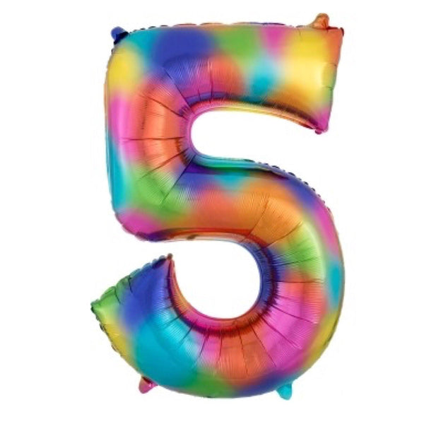 BALLOON BAR - 34” NUMBER RAINBOW SPLASH, Balloons, Anagram - Bon + Co. Party Studio