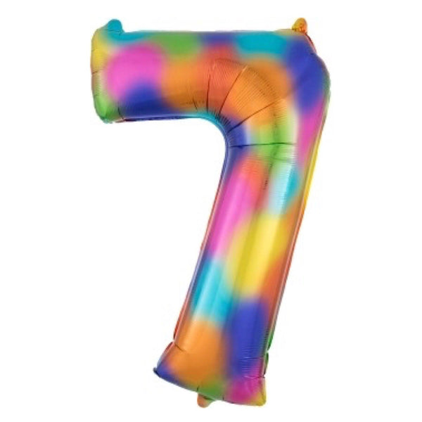 BALLOON BAR - 34” NUMBER RAINBOW SPLASH, Balloons, Anagram - Bon + Co. Party Studio