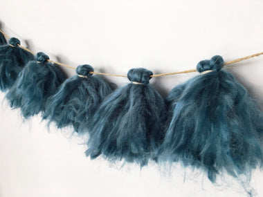 TASSEL GARLAND - YARN FUZZY SAPPHIRE, Tassel Garland, BON + CO - Bon + Co. Party Studio