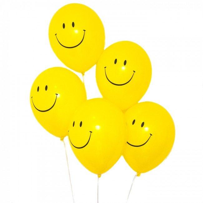 BALLOONS - SMILEY HAPPY FACE 5", Balloons, QUALATEX - Bon + Co. Party Studio