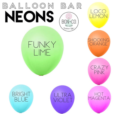BALLOON BAR - BRIGHT NEON 11", Balloons, QUALATEX - Bon + Co. Party Studio